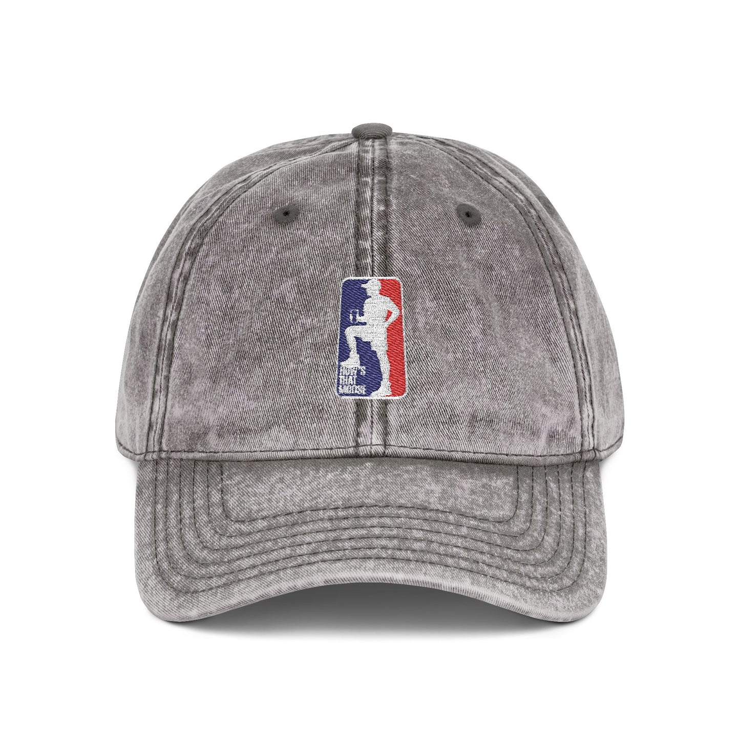 Vintage Embroidered Sports Cap – Distressed Retro Logo Dad Hat
