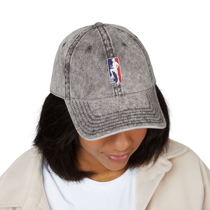 Vintage Embroidered Sports Cap – Distressed Retro Logo Dad Hat