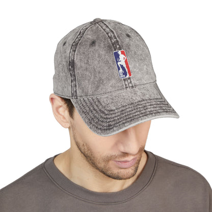 Vintage Embroidered Sports Cap – Distressed Retro Logo Dad Hat