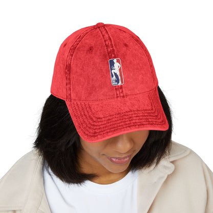 Vintage Embroidered Sports Cap – Distressed Retro Logo Dad Hat
