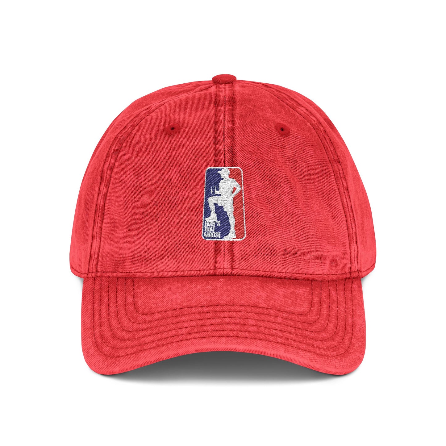 Vintage Embroidered Sports Cap – Distressed Retro Logo Dad Hat