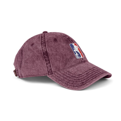 Vintage Embroidered Sports Cap – Distressed Retro Logo Dad Hat