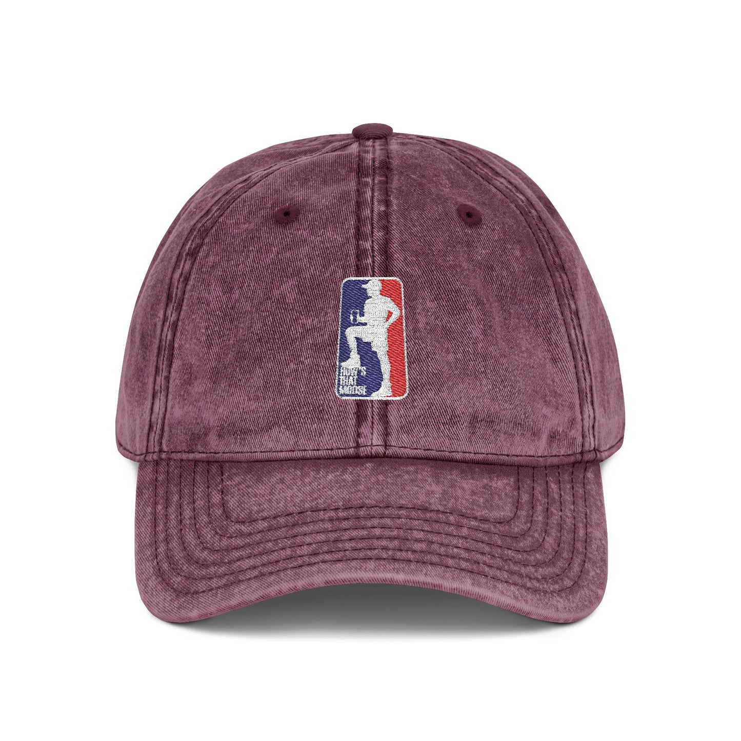 Vintage Embroidered Sports Cap – Distressed Retro Logo Dad Hat