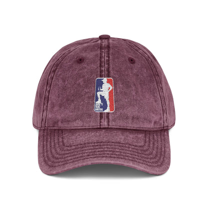 Vintage Embroidered Sports Cap – Distressed Retro Logo Dad Hat