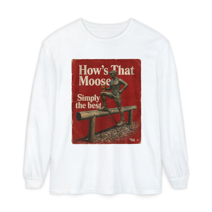 How's That Moose Long Sleeve T-Shirt — Vintage Moose Graphic Tee