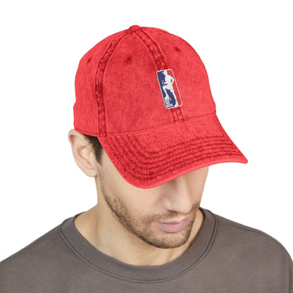 Vintage Embroidered Sports Cap – Distressed Retro Logo Dad Hat