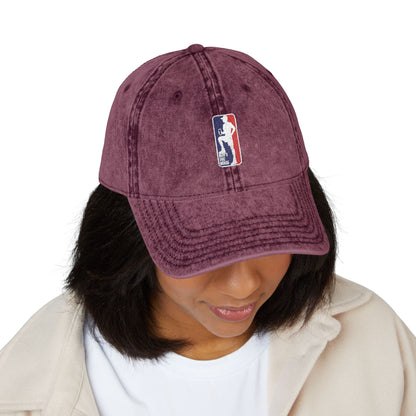 Vintage Embroidered Sports Cap – Distressed Retro Logo Dad Hat